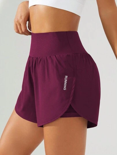 Eassivo Eassivo High Waist Slit Hem Sports Shorts For Chinese New YearWomen Sweat Short, Gym Short, Biker Short