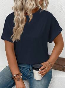 INAWLY Plus Size Women Casual Loose Round Neck T-Shirt, Summer