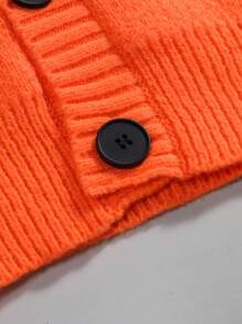 Claim Dot 男士撞色落肩开衫，适合日常穿着，返校出门，落肩橙色和白色厚实开衫，休闲撞色开衫，送给丈夫，送给男朋友的礼物，男士开衫，开衫毛衣，纽扣开衫，男士毛衣，男士开衫，适合秋冬