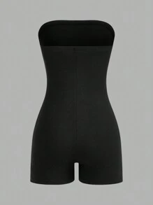 SHEIN EZwear 3 Pcs/Set Plus Size Women Casual Solid Color+Retro Leopard Print Jumpsuit, Suitable For Spring & Summer Everyday Wear - Multicolor - View 5