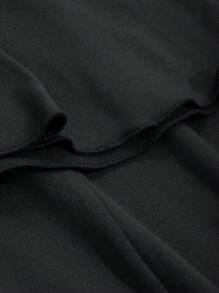 DAZY Women's Ruffle Ruffle Trim Dress, Long Sleeve, Suitable For Back To School Events And Formal Occasions Elegant,Fall Dress Off Shoulder Top - Black - View 8