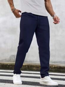 Manfinity Roughcore 男士修身牛仔效果裤 - 藏蓝色 - 查看 5