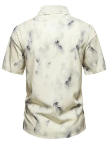 Manfinity Homme Herren Lässig Batik Kurzarm Hemd, Sommer