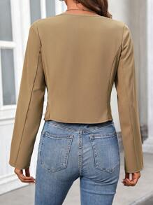 Calvaya Chaqueta sencilla y elegante de unicolor informal para mujeres