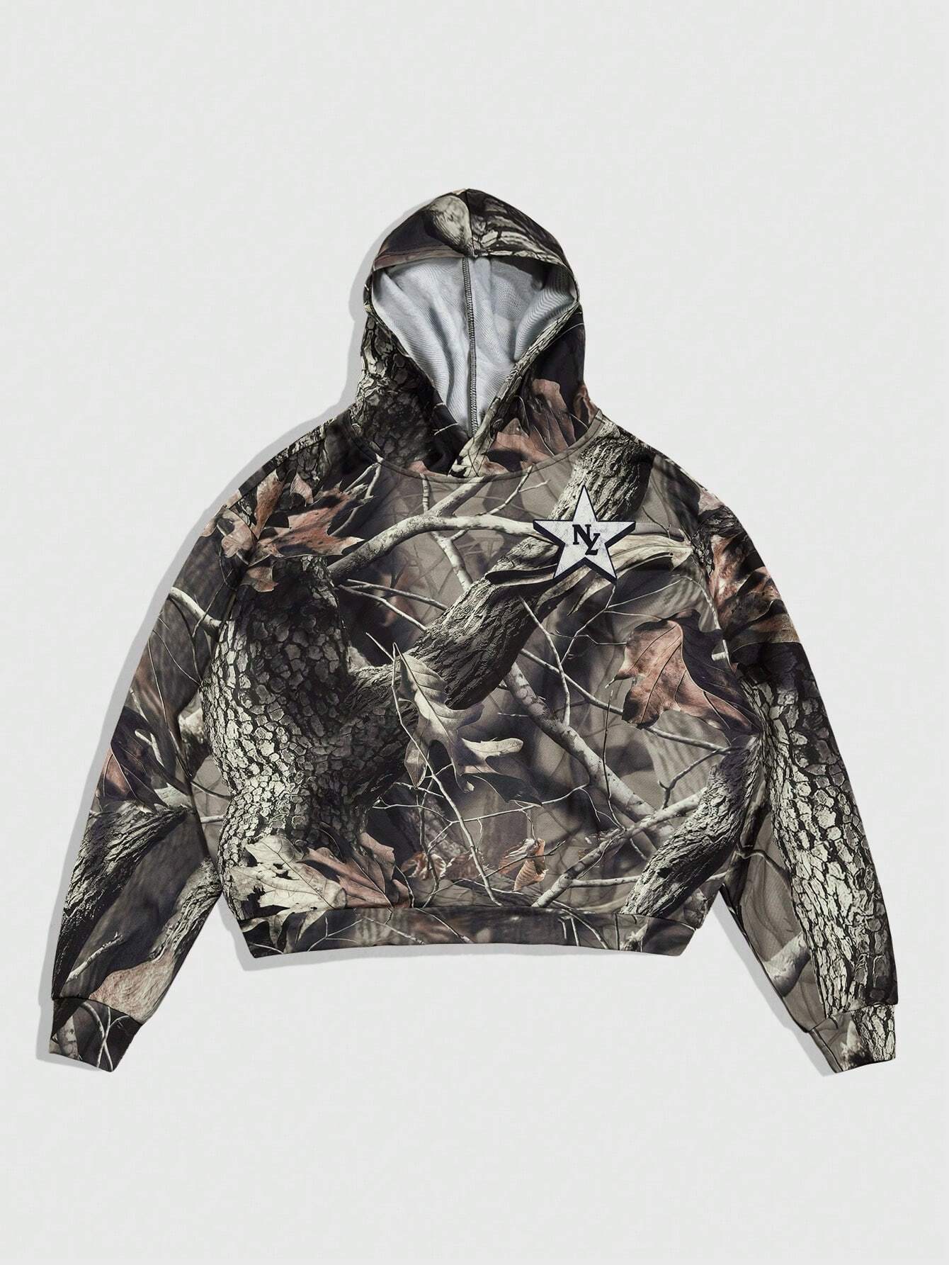 Our ROMWE Avant Men's Random Printed Hooded Long Sleeve