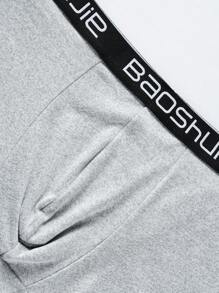 EasyFave 4 piezas/paquete Bóxer bóxer casual con impresión de letra sencilla para hombres