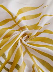 Tropical Plant Print Bedding Set - Gold - View 7