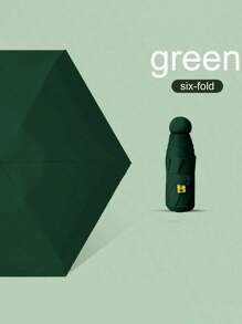 1pc Green Color Capsule Sun Umbrella Female Sunscreen UV Protection Sun And Rain Umbrella Two-In-One Mini Five-Fold Ultra-Light And Compact Portable Outdoor Travel Festival, Back To School Supplies Valentine DAY, Valentines Wedding, Birthday, Umbrella, Umbrella For Rain, Summer, Umbrella Folding, Rain Gear, Umbrella For Women,Fall Decor - Green - View 5