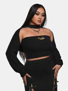 Maryam Alam Artist Y2K Plus Size Sweater Set, Halloween Women Clothes, For Holiday, Festival