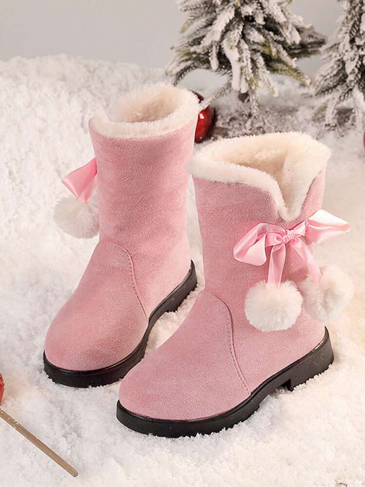 Kids Winter Boots For Girls Warm Fleece Lined Comfortable Casual Outdoor Snow Boots SHEIN UK