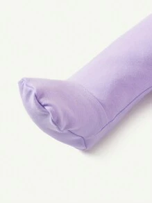 Cozy Pixies Bộ 3 Quần Sơ Sinh Bé Gái Chấm Bi Màu Trơn Có Chân - Màu tím hoa cà - Xem 4