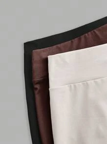 SHEIN EZwear Bộ thể thao nữ 3 món gồm áo vest cổ tròn và quần short - Nhiều màu - Xem 4
