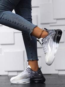 Spring/Summer Unisex Casual Breathable Mesh Marathon Running Shoes, Soft And Slip-Resistant, Comfortable And Shock-Absorbing, Durable And Lightweight, Perfect For Traveling - Black and White - View 8