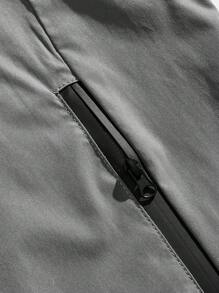 Manfinity Homme Men's Zipper Long-Sleeved Street Fashion Jackets & Coats - Grey - View 8