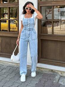 EURMUSE Women's Denim Overalls Jumpsuit
