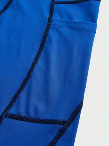 Manfinity Fitness 3pcs/Boyfriend Style Men's Solid Color S Itching Simple Pocket Sports Leggings Daily Leisure Breathable "Quick-Drying Training - Multicolor - View 5