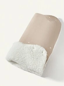 Cozy Pixies 1 件婴儿推车暖手手套，加厚防风婴儿推车车把套，冬季 - 杏色 - 查看 2