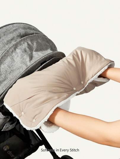 Cozy Pixies 1pc Baby Stroller Hand Warmer Mitten, Thicken Windproof Stroller Handlebar Cover, Winter