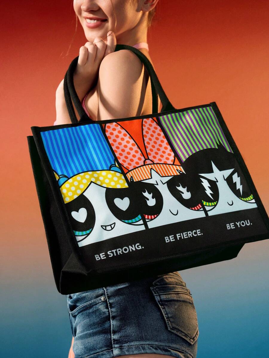 THE POWERPUFF GIRLS X SHEIN Women Tote Bags - MultiWarna - View 1