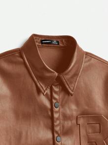 Manfinity VCAY Camisa casual de manga corta con botones y cuello vuelto para hombre