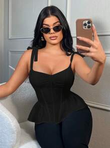 SHEIN SXY 女士夏季优雅纯色腰带 - 黑色 - 查看 4