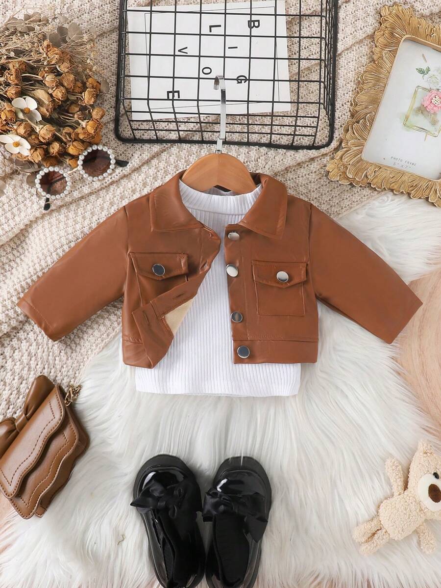 Baby (Girls) Fashion Jackets For Spring And Autumn - Brown - View 1