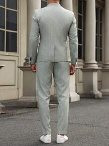 Manfinity Mode Traje de chaqueta y pantalón con rayas para hombre