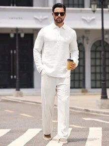 Manfinity VCAY قميص كاجوال بياقة منصرفة مناسب للياقة البدنية للرجال