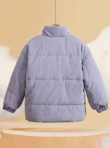 SHEIN Suitable For 4-7 Years Old Kids In Winter For Home,School,Skiing - Dusty Blue - View 2