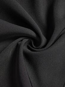 TaskEZ 2pcs Women Healthcare Uniform - Solid Color V-Neck Blouse & Slit Long Pants, Scrub Sets - Black - View 10