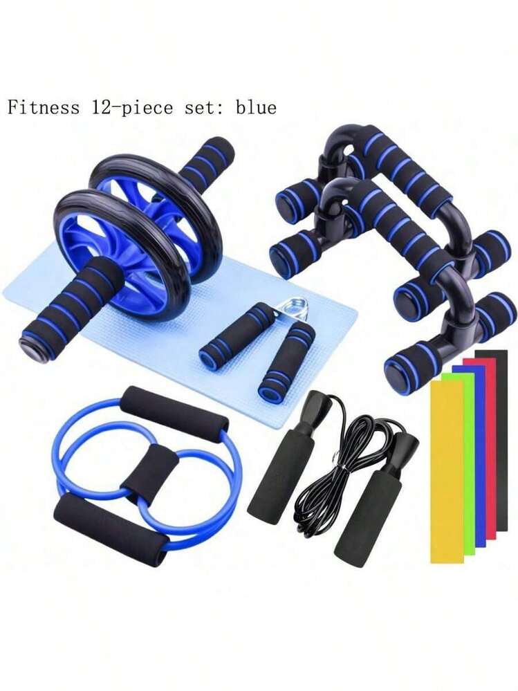 Entrenador multifuncional para ejercicios abdominales en casa, incluye rueda abdominal pequeña, barra para flexiones, banda de resistencia, cuerda de saltar y talla grande, un conjunto completo de equipos de fitness para entrenamiento en casa, gimnasio, deporte, ejercicio en casa, rueda abdominal, rodillo abdominal - Multicolor - Añade 5
