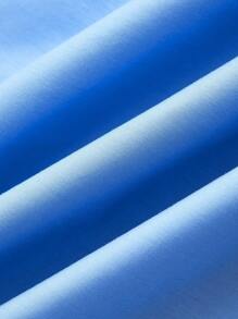 SHEIN LUNE Vestido elegante de estilo "Old Money" de primavera/otoño casual, con bloqueo de color, solapa, botones delanteros y largo midi para mujer - Azul y blanco - Ver 9