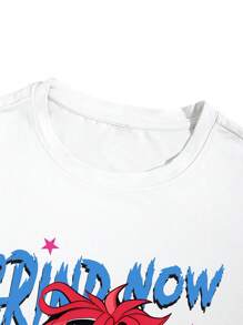 Manfinity EMRG 2pcs Men Cartoon Printed Crew Neck Short Sleeve T-Shirt And Shorts Set - Multicolor - View 5