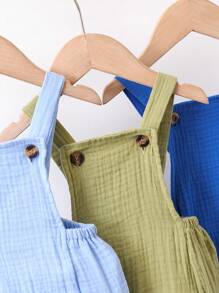 SHEIN 可爱纯色简约褶皱婴儿连体衣，多件 - 彩色 - 查看 7