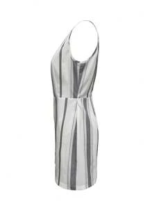 SHEIN LUNE Women's Casual Elegant Stripe Print Button 2 In 1 Jumpsuit - Multicolor - View 3