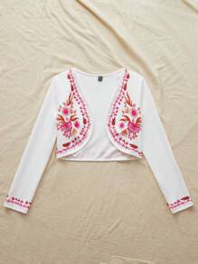 SHEIN VCAY Cárdigan de punto con estampado, de manga larga, elegante ropa de resort, para mujer en otoño
