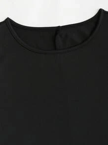 Chiquease Ladies' Summer Loose Solid Round Neck Tank Long Dress Maxi Women Outfit - Black - View 3