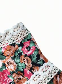 SHEIN Unity Women Floral Print Contrast Lace Cami Top For Vacation - Multicolor - View 4