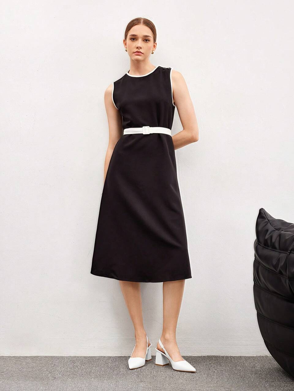 CUCCOO BIZCHIC Woman Shoes Minimalist Chunky Heeled Pumps, Elegant Artificial Leather Slingbacks For Summer Graduation Heels Prom Heels Vacation Shoes Summer Back To School Shoes College Student Shoes Elegant Basics Business Casual Business Chic Spring Shoes Spring Break Easter For Christmas Spring Shoes
