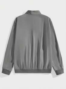 Manfinity Homme Men's Zipper Long-Sleeved Street Fashion Jackets & Coats - Grey - View 3