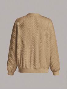 EMERY ROSE Chaqueta casual de mujer con textura minimalista y cierre de cremallera