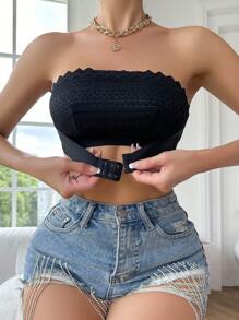 2pcs Lace Front Closure Wireless Bra Set For Women - Multicolor - View 3