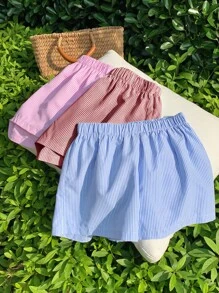 Comfortcana 休闲多色条纹编织短裤套装，夏季 - 彩色 - 查看 1