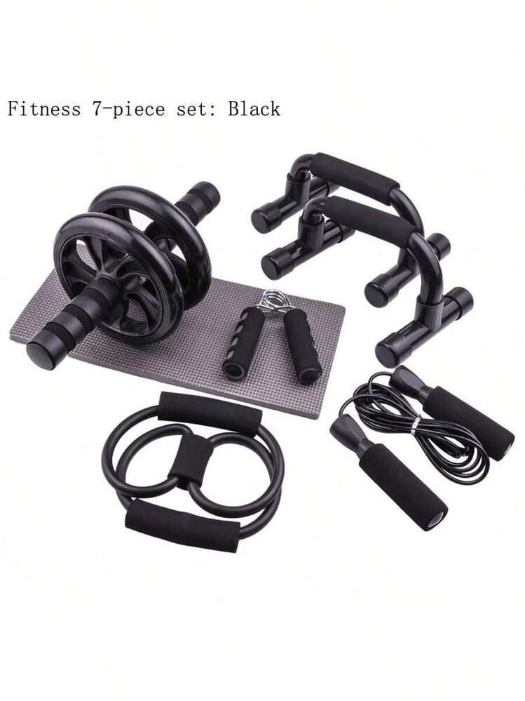 Entrenador multifuncional para ejercicios abdominales en casa, incluye rueda abdominal pequeña, barra para flexiones, banda de resistencia, cuerda de saltar y talla grande, un conjunto completo de equipos de fitness para entrenamiento en casa, gimnasio, deporte, ejercicio en casa, rueda abdominal, rodillo abdominal - Multicolor - Añade 2