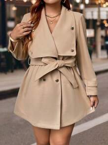 Flirla Sobrecamisola casual francesa de talla grande con cordones retro