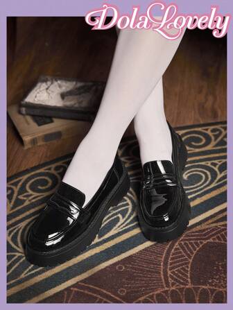 Dola Lovely Mocassins compensés polyvalents de mode pour femmes, chaussures noires - sorcière de Noël, Halloween, Nouvel An, Saint-Valentin