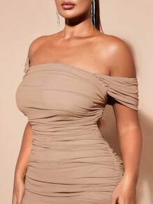 SHEIN BAE 加大码圣帕特里克绿色服装绿色连衣裙春假便宜衣服夏季服装夏季连衣裙春季连衣裙柔和连衣裙海滩女士连衣裙长沙滩连衣裙夏季连衣裙，女士生日连衣裙 - 卡其色 - 查看 6