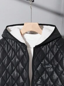 SHEIN 1pc Casual Fashion Warm Hooded 3-In-1 Compound Thick Padded Vest For Teen Boys, Suitable For Daily, School, Travel, Sport, Hiking, Autumn And Winter - Black - View 5