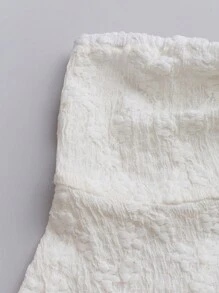 Sweetra Parte superior de bandeau de unicolor de jacquard casual de verano para mujeres