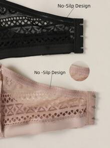 2pcs Lace Front Closure Wireless Bra Set For Women - Multicolor - View 7